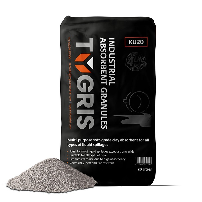 TYGRIS Industrial Absorbent Granules 20L - KU20 (Pallet of 70 Bags)